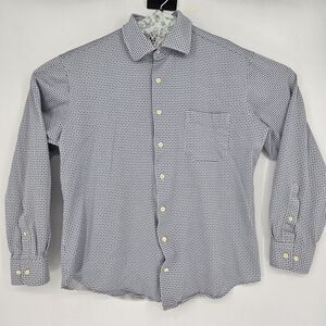 Peter Millar Shirt Mens Large Spades & Clubs All Over Button‎ Up Long Sleeve L